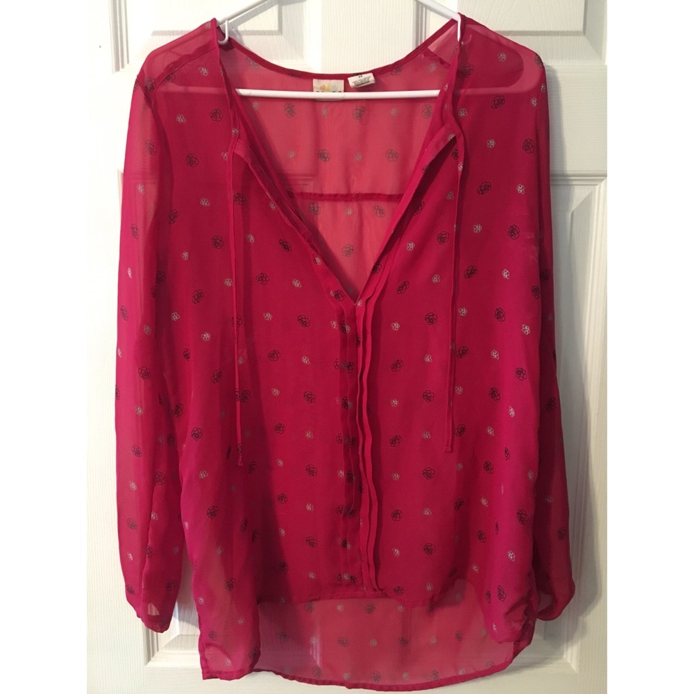 Long sleeve shear top